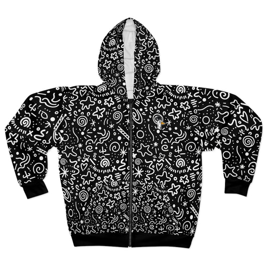 Stay Silly - Patterned Zip Hoodie