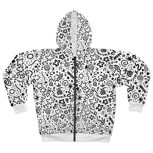Get Silly - Patterned Zip Hoodie